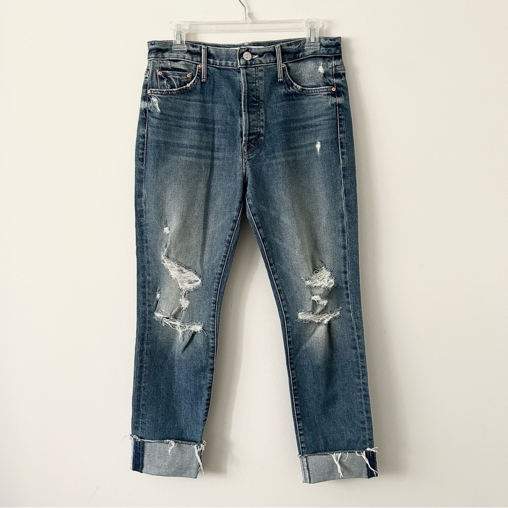 MOTHER The Trickster Skimp Fray Jeans in Thrill Seeker Wash